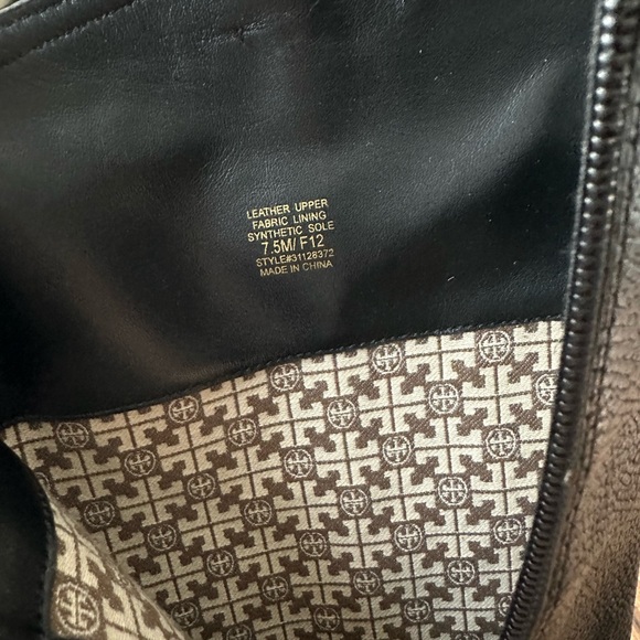 Tory Burch Amanda Riding Boots Tall Double T Medallion Logo Leather - Picture 6 of 6
